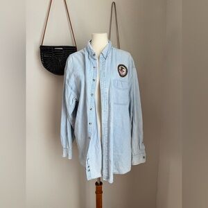 Vintage Most Wanted Department of Justice America Denim Shirt, Size 2XL